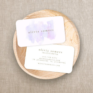Carte De Visite Pastel Lavender Rose Aquarelle Parties scintillant