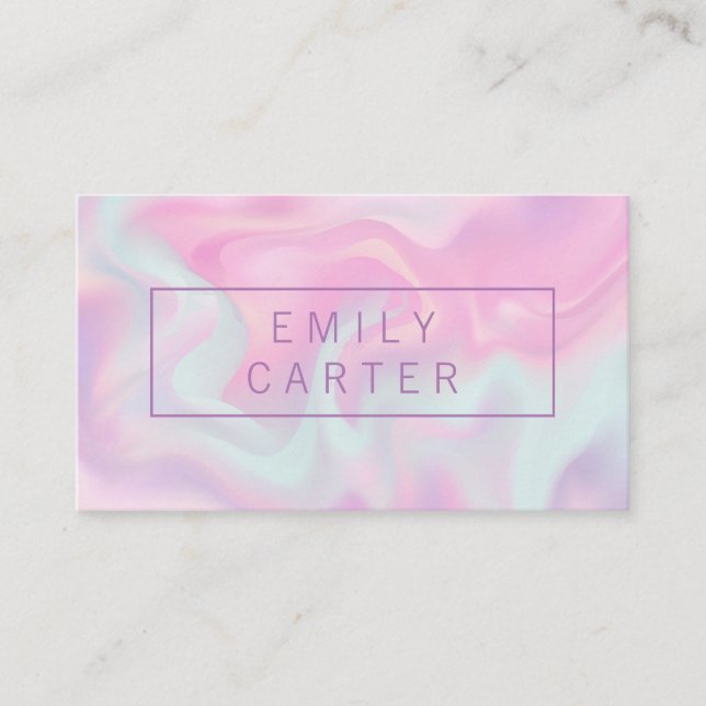 Carte De Visite Pastel Liquid Arrière - plan | Cadre lisse (Devant)