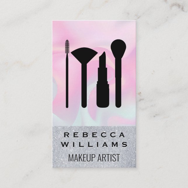 Carte De Visite Pastel Liquid Arrière - plan | Jeu de maquillage d (Devant)