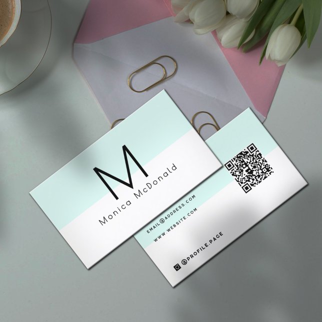 Carte De Visite Pastel minimalist monogram  (Créateur téléchargé)