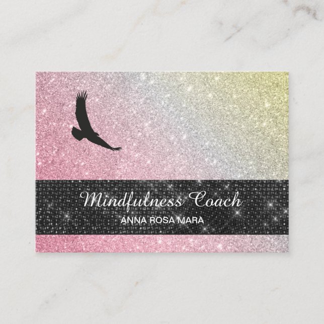 Carte De Visite *~* Pastel Ombre Aigle de méditation de la Parties (Devant)
