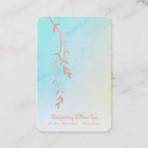 Carte De Visite *~* Pastel Ombre Rose Gold Willow Tree Branch