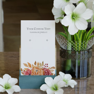 Carte De Visite Pastel Orange Autumn Flower Bijoux à oreille