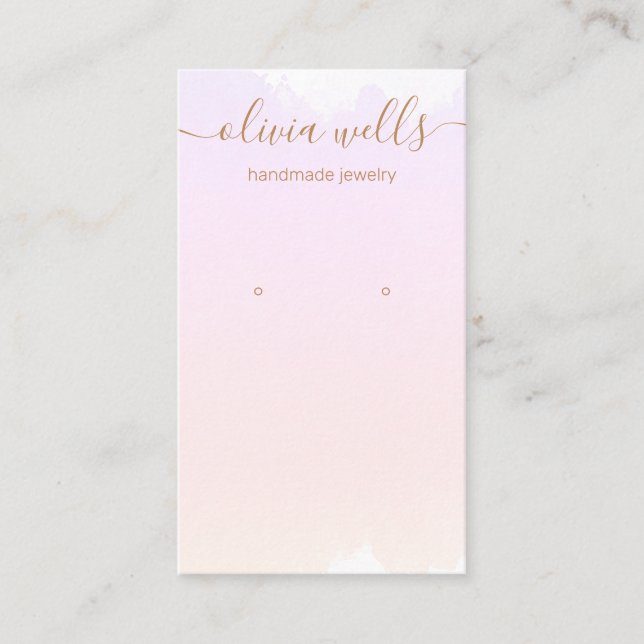 Carte De Visite Pastel Pink Ombre Aquarelle Écran Bus (Devant)