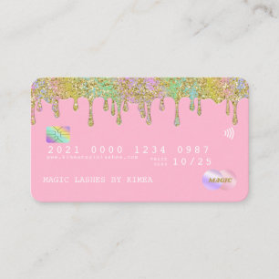 Carte De Visite Pastel Rainbow Parties scintillant Luxe Style de c