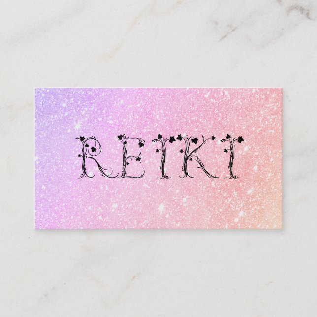 Carte De Visite *~* Pastel REIKI Ivy Typographie Abstraite (Devant)