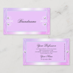 Carte De Visite Pastel Rose Bleu Parkle Diamants Ornat