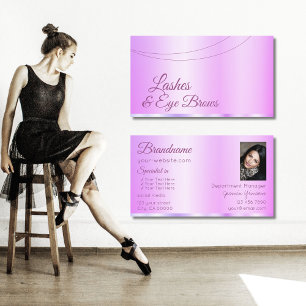 Carte De Visite Pastel rose violet glamour avec Photo Elegant