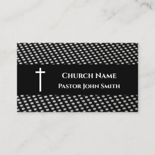 Carte De Visite Pasteur de l'église moderne noir blanc Motif chrét