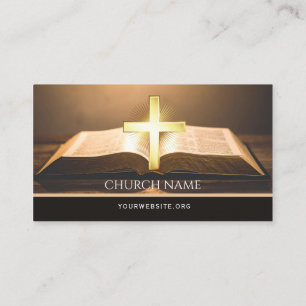 Carte De Visite Pasteur d'église Bible Croix