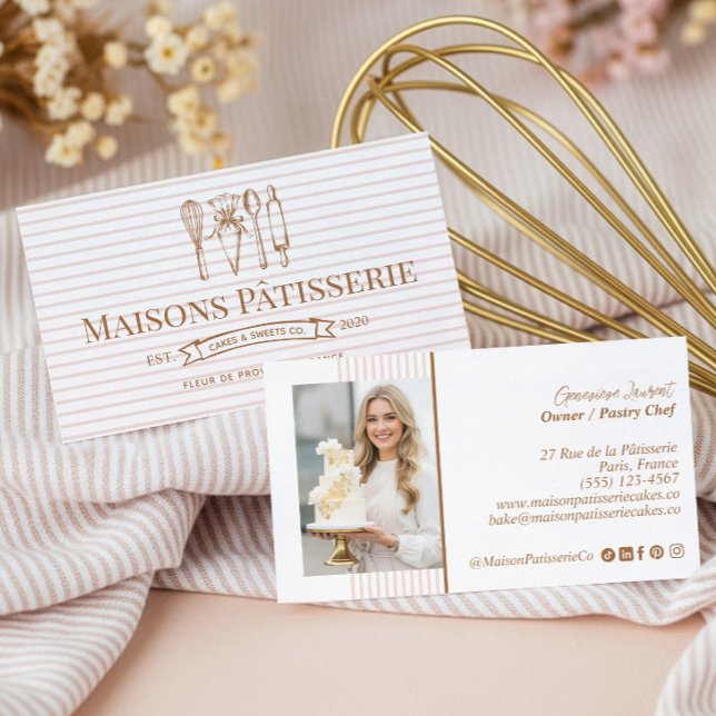 Carte De Visite Pastry Chef Baking & Cooking Utensils Bakery Baker (Pastry Chef Baking & Cooking Utensils Bakery Baker Business Card)