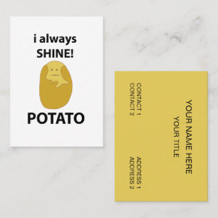 Carte De Visite Patate je brille toujours drôle Patate