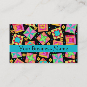 Carte De Visite Patchwork Quilt Block Art Noir