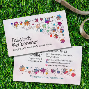 Carte De Visite Pâtes et chaleur - art à trait manuel et aquarelle