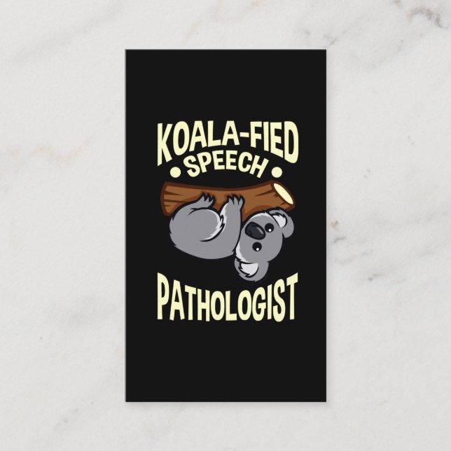 Carte De Visite Pathologiste de la parole Cute Koala Professeur de (Devant)