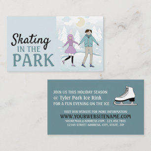 Carte De Visite Patinage dans le parc, patinoire patinoire Publici