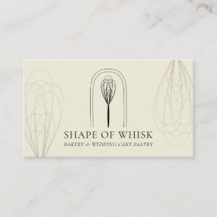 Carte De Visite Pâtisserie à domicile logo fouet élégant blush ivo