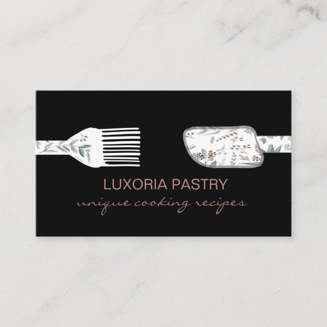 Carte De Visite pâtisserie à la feuille d'eucalyptus spatule rusti (Devant)
