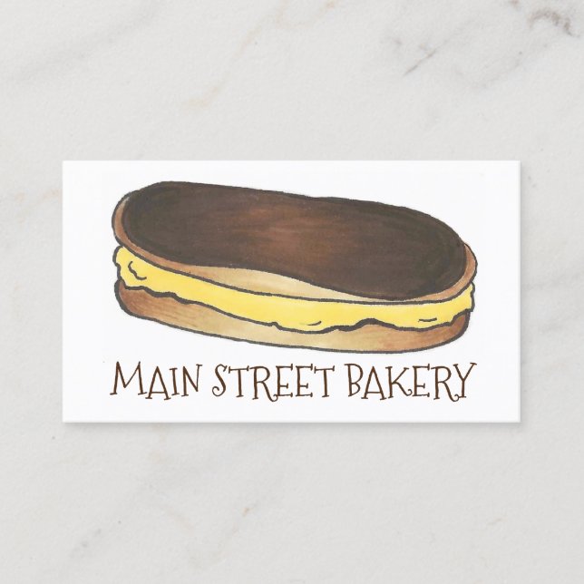 Carte De Visite Pâtisserie Au Chocolat Eclair Cuite Au Four Par Le (Devant)