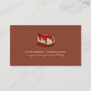Carte De Visite Pâtisserie aux fraises au fromage en terre cuite