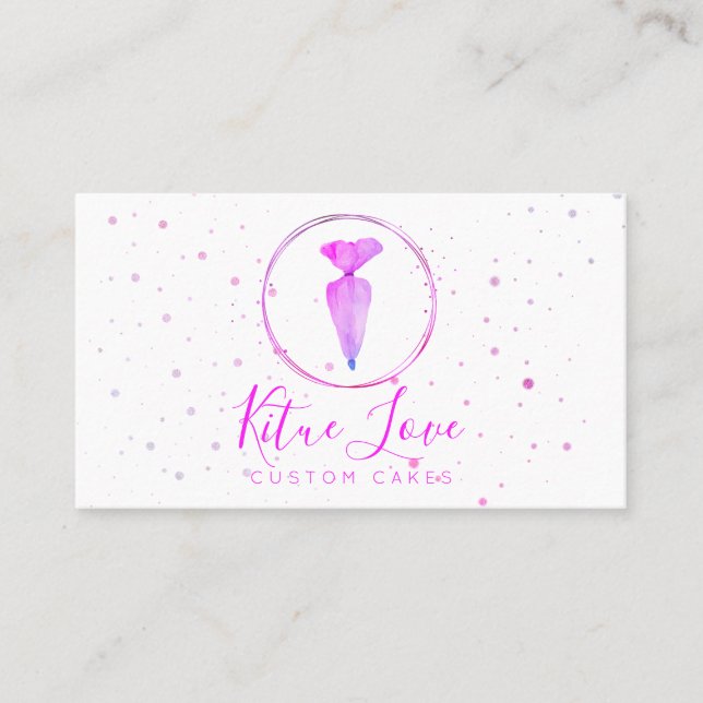 Carte De Visite Pâtisserie Boulangerie Pink Logo sur mesure Créate (Devant)