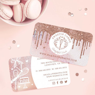 Carte De Visite Pâtisserie Boulangerie Whisk Parties scintillant R