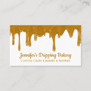 Carte De Visite Pâtisserie Chef Abstrait Déchets Crème de caramel