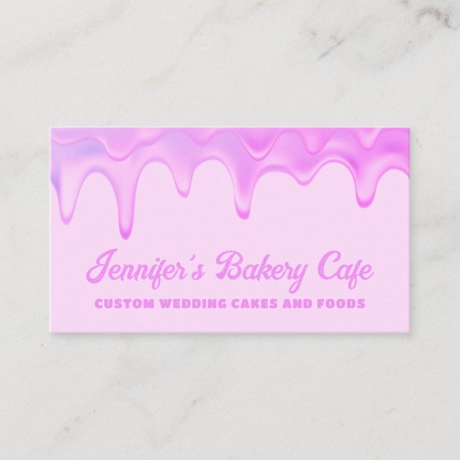 Carte De Visite Pâtisserie Chef Abstrait violet crémeux (Devant)