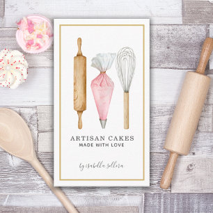 Carte De Visite Pâtisserie Chef Aquarelle Cuisine Ustensiles