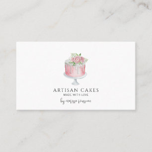 Carte De Visite Pâtisserie Chef Aquarelle Cuisson Pink Cake Bus