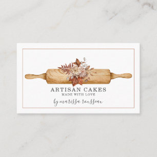 Carte De Visite Pâtisserie Chef Aquarelle Rolling Pin