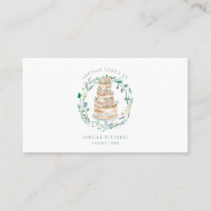 Carte De Visite Pâtisserie Chef Baker Élégant Gâteau Business Ca