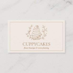 Carte De Visite Pâtisserie Chef Boulangerie Traiteur Cupcake Flora
