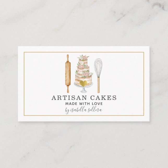 Carte De Visite Pâtisserie Chef Cuisine Et Ustensiles De Cuisine (Devant)