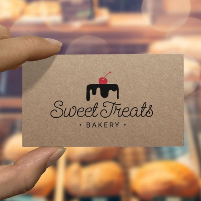 Carte De Visite Pâtisserie Chef Gâteau Sucré Logo Boulangerie Rust (Créateur téléchargé)