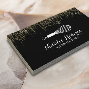 Carte De Visite Pâtisserie Chef personnel Whisk Logo Confetti mode