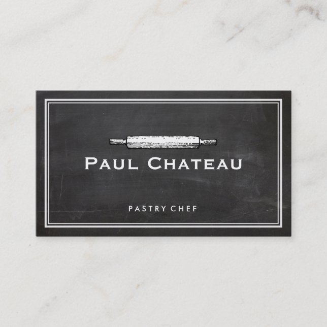 Carte De Visite Pâtisserie Chef Rolling Pin Baker Logo (Devant)