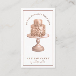 Carte De Visite Pâtisserie Chef Rose Parties scintillant or gâteau
