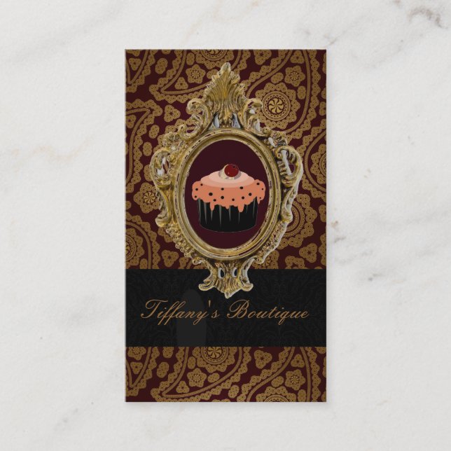 Carte De Visite pâtisserie chic boulangerie boulangerie cupcake (Devant)
