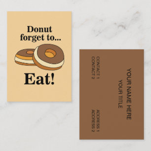 Carte De Visite Pâtisserie de Beignets en Sucre