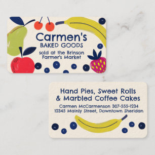 Carte De Visite Pâtisserie de fruits mélangés boulangerie pâtisser