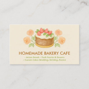 Carte De Visite Pâtisserie Fleurie Crèateur de Gâteaux Cookies