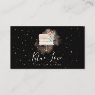 Carte De Visite Pâtisserie Gâteau de Mariage Fête Noire Boulangeri