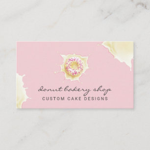 Carte De Visite Pâtisserie Jaune Rose Crème Sucrée Boulangerie