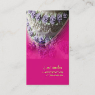 Carte De Visite pâtisserie Mariage chef pâtissier, rose vif