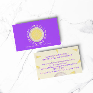 Carte De Visite Pâtisserie mignonne pourpre Boulangerie au fromage