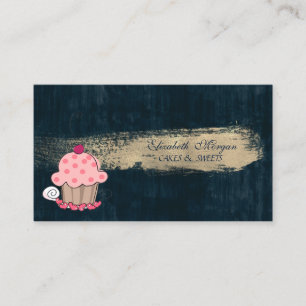 Carte De Visite Pâtisserie Moderne Mignonne Cupcake Pinceau Coup d