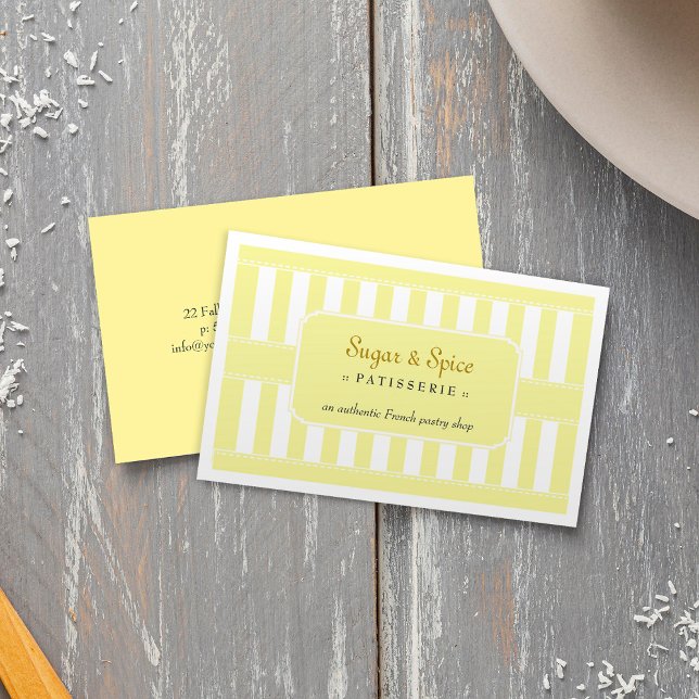 Carte de visite pâtisserie Pastel Jaune (Yellow Pastel Patisserie Business Card)