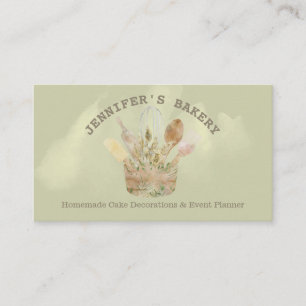Carte De Visite pâtisserie pâtisserie chef design rustique mignon