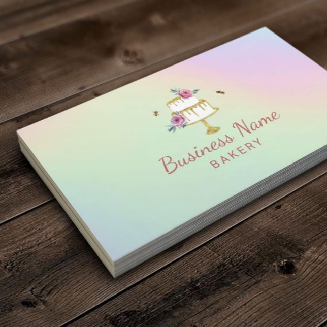Carte De Visite pâtisserie pâtisserie Chef Fleur & Bees Gâteau Hol (Créateur téléchargé)